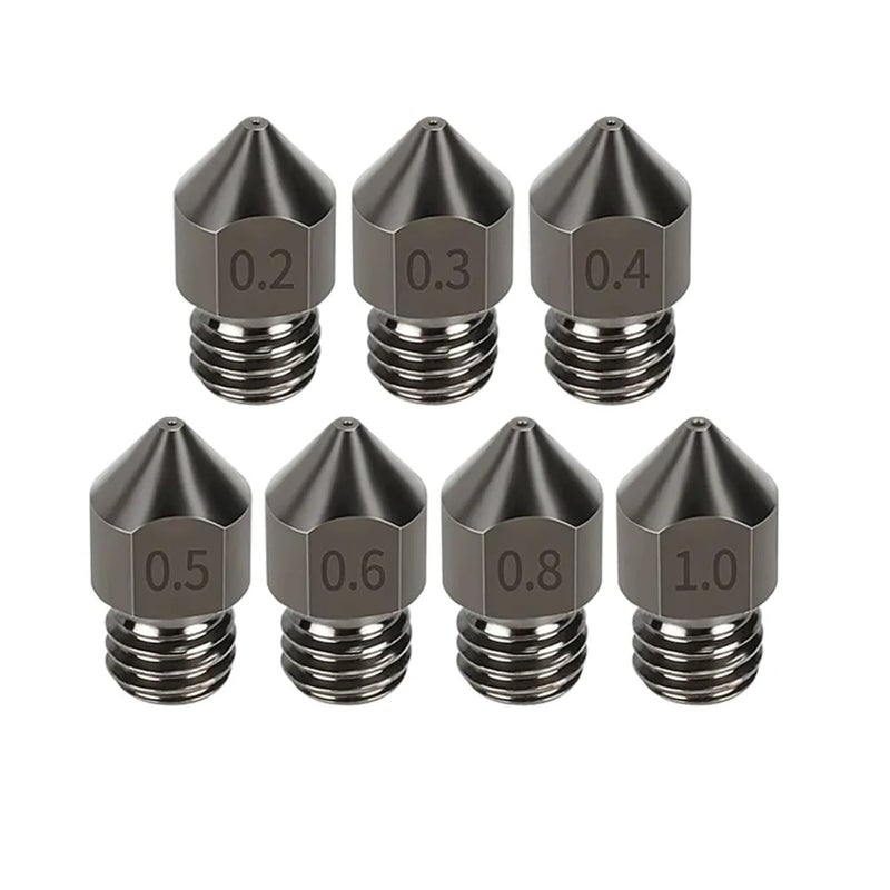 5 قطع فوهة MK8 من الفولاذ المقوى 0.2 مم لطابعة Ender 3 وCR10 وAnet A8 ثلاثية الأبعاد - Image 1
